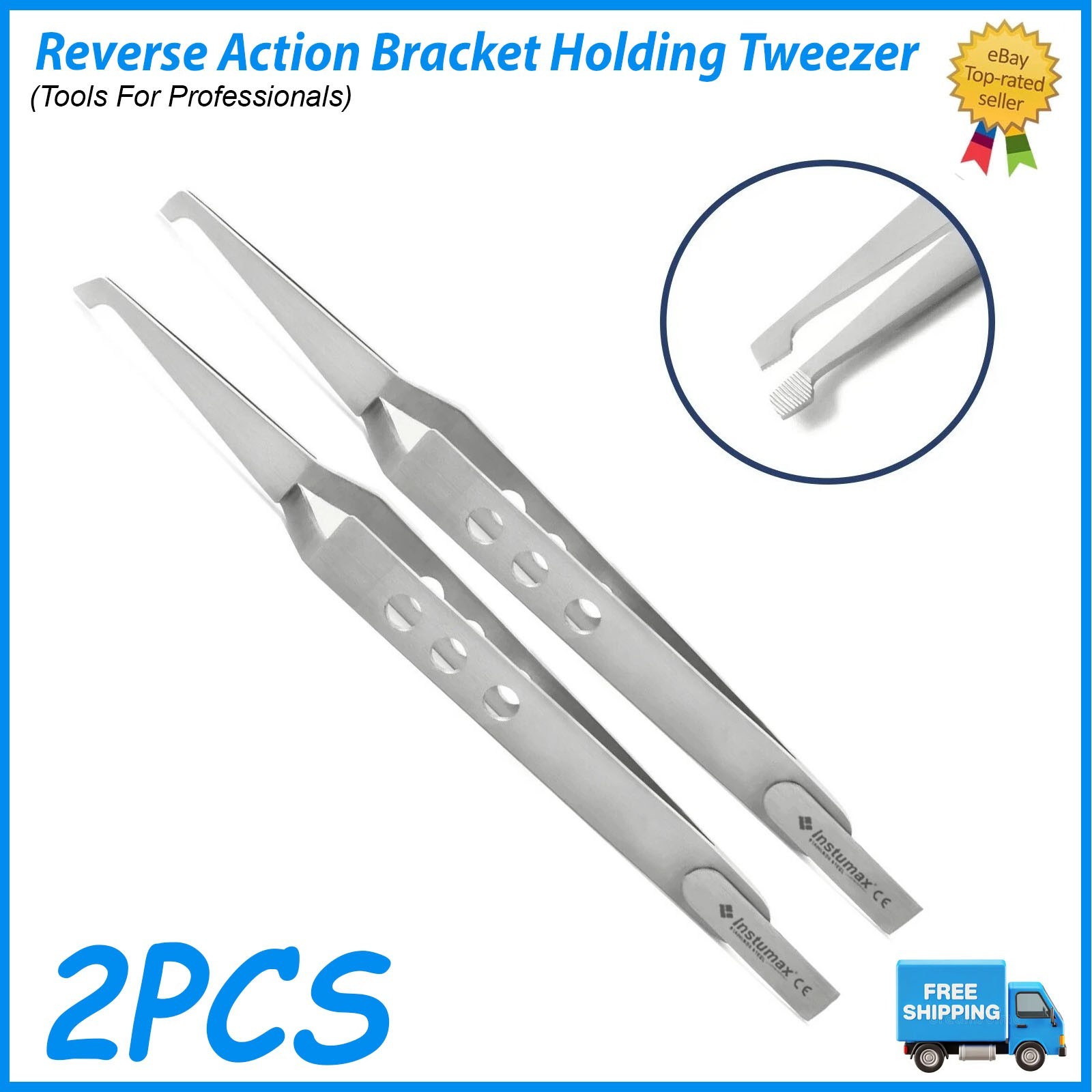 Professional Reverse Action Bracket Holding Tweezer for Orthodontic Procedures