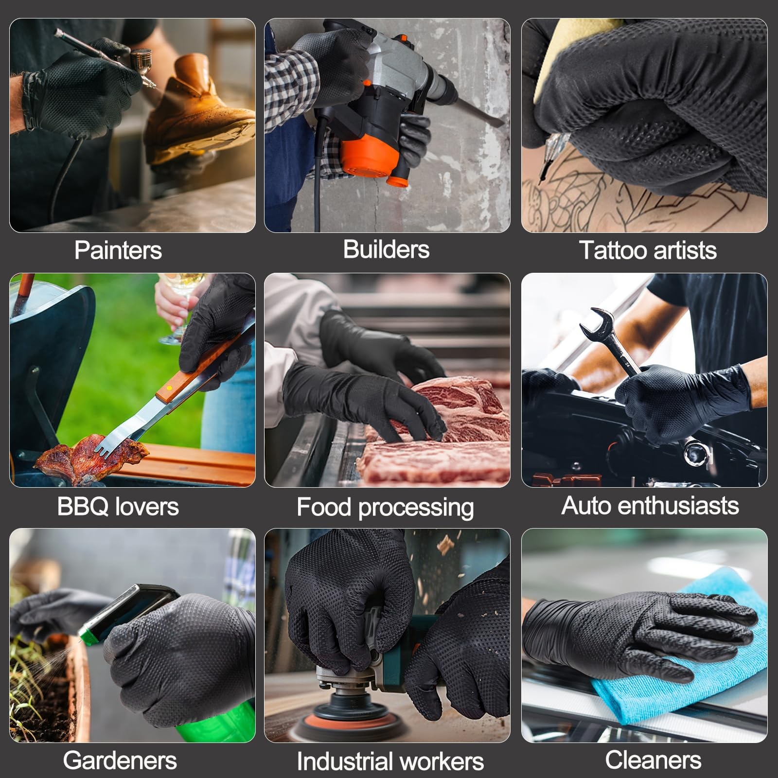 ANBOSON 10mil Nitrile-Gloves Disposable-Black Chemical-Resistant Rubber – Mechan