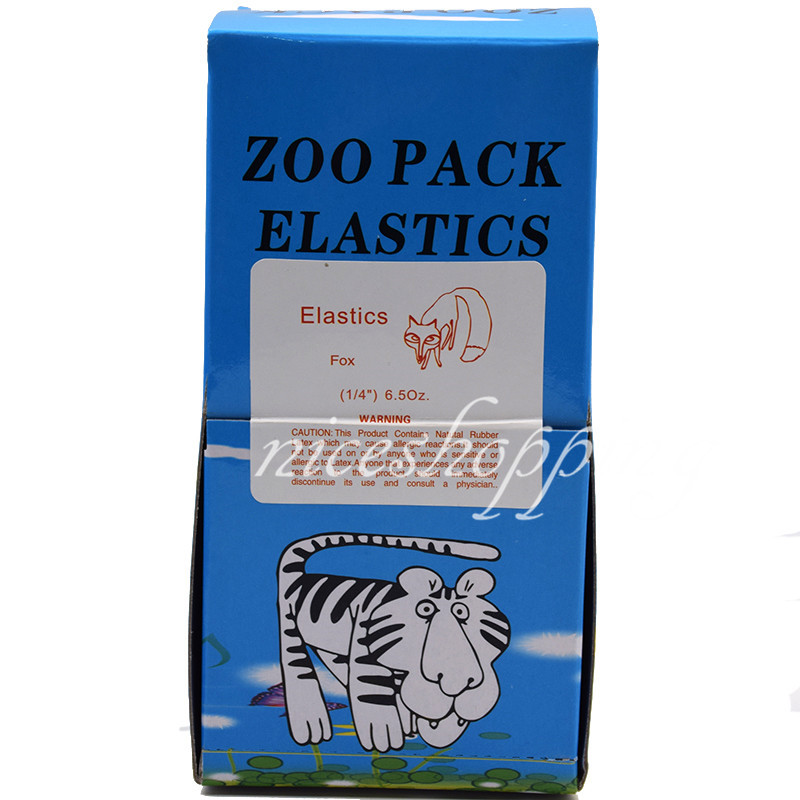 50 Packs Dental Orthodontic Elastic Rubber Bands 1/4» Fox 6.5 oz ZOO Fox