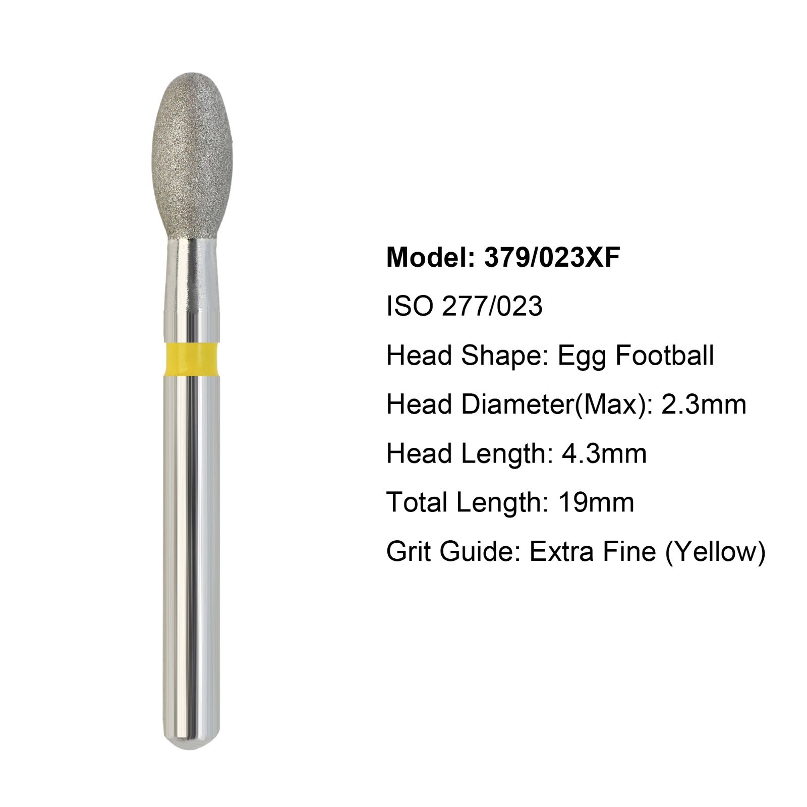 Diamond Dental Burs 856 379 801 FG Round End Taper Football Barrel Pear Flame