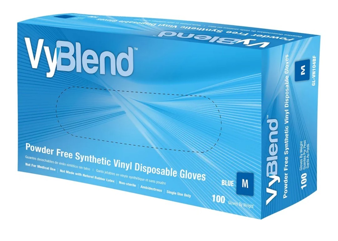 1000 Ct Powder Free Vinyl Nitrile Blend Disposable Gloves Medium 10 BOXES OF 100