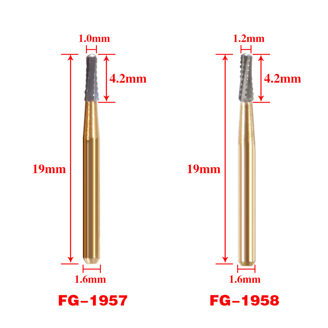 1-20 packs FG1957/FG1958 High Speed Dental Tungsten Carbide Crown Cutting Burs