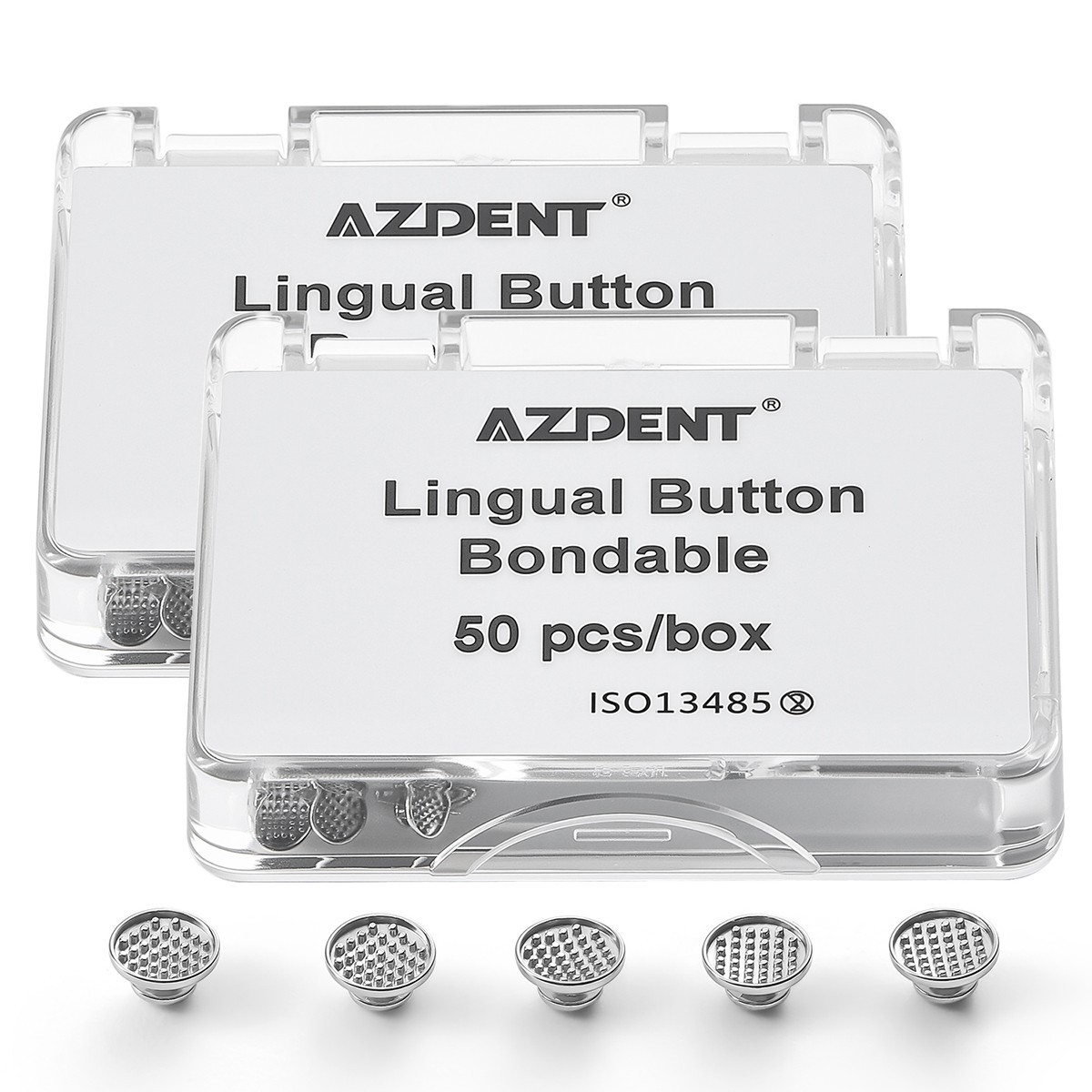50pcs Dental Orthodontic Lingual Buttons Bondable Monoblock Round Base AZDENT