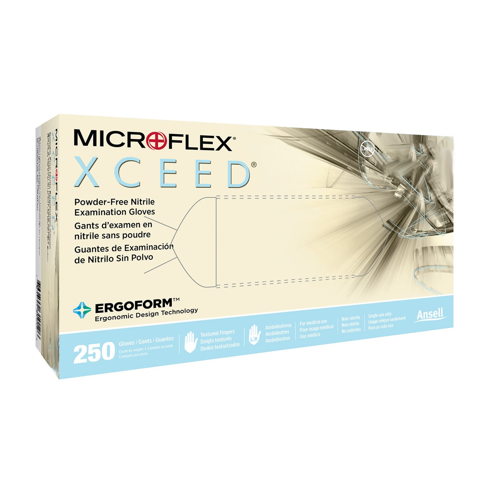 XCEED Nitrile Exam Glove Standard Cuff Length LARGE 250 per Box