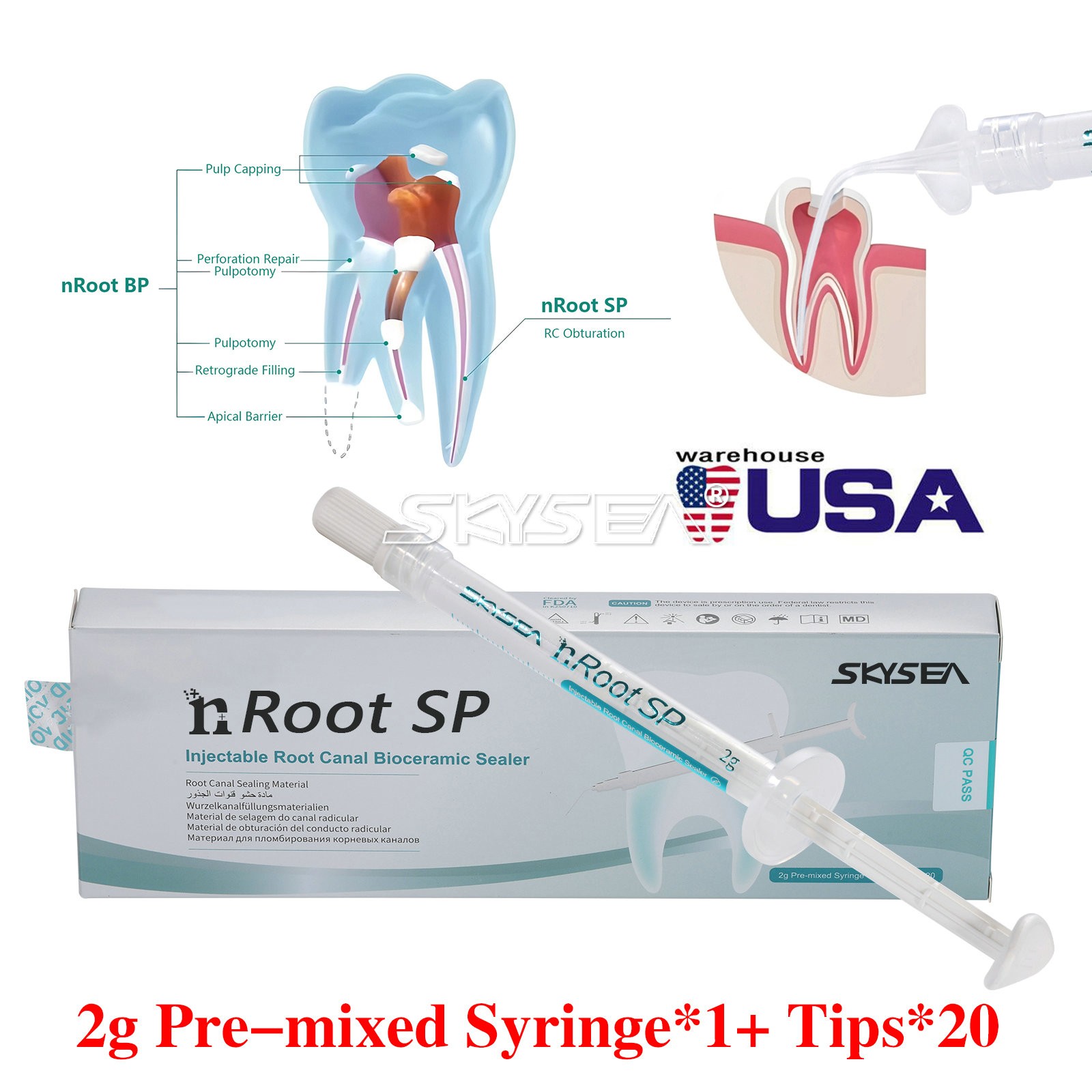 Bioceramic for Root & Pulp Treatment 2g tube II Free Ship