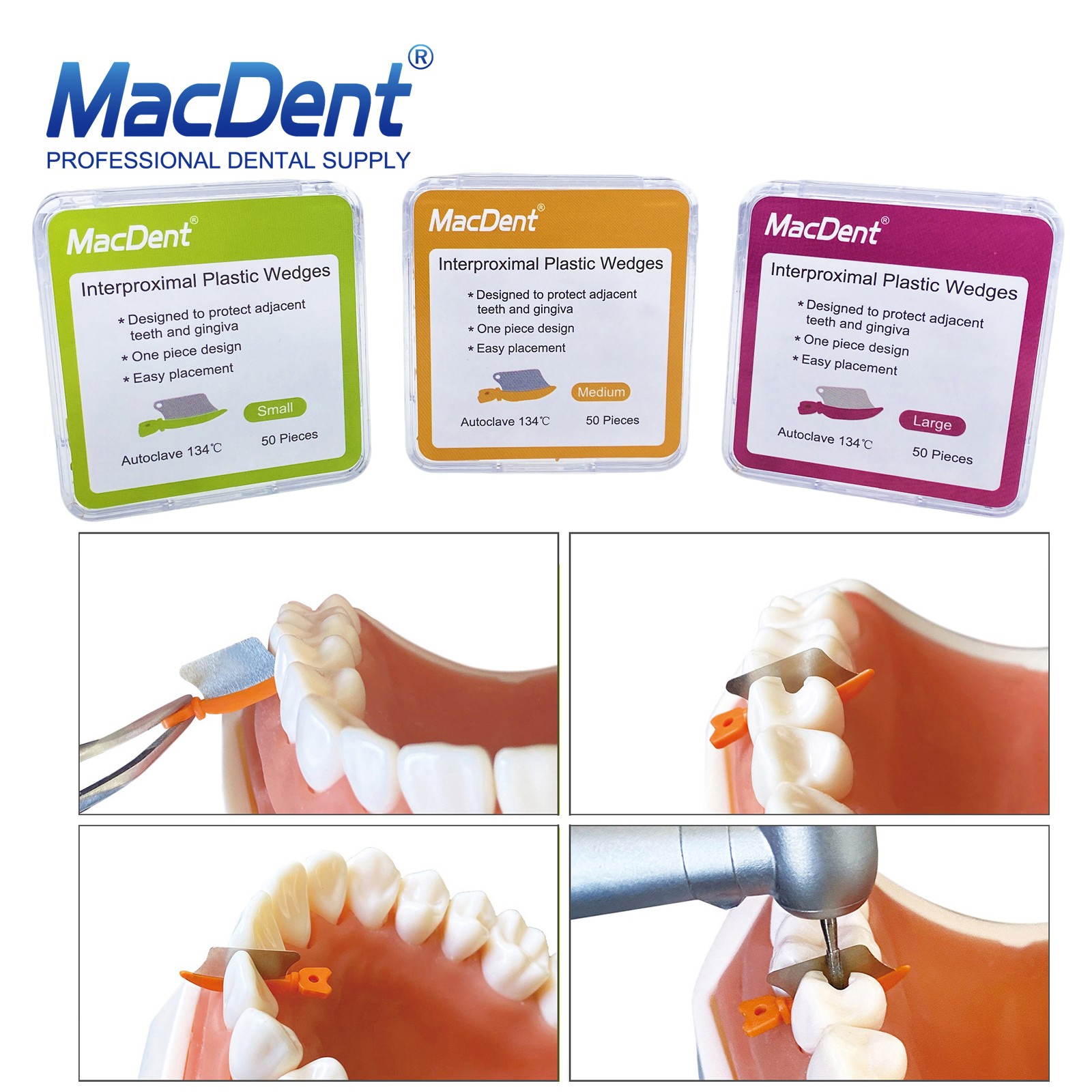 Dental Matrix Fender Wedges Prep Interproximal Diastema Wedge Guard L/M/S 50/Box