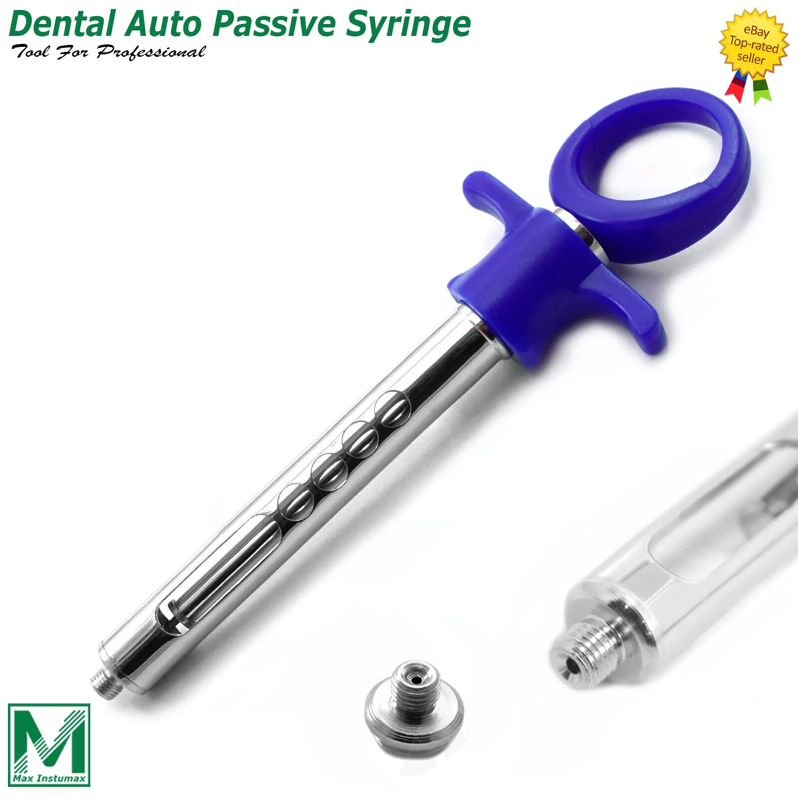 Dental Auto Passive Anesthesia Self Aspirating Syringe Blue 1.8ml with Thread