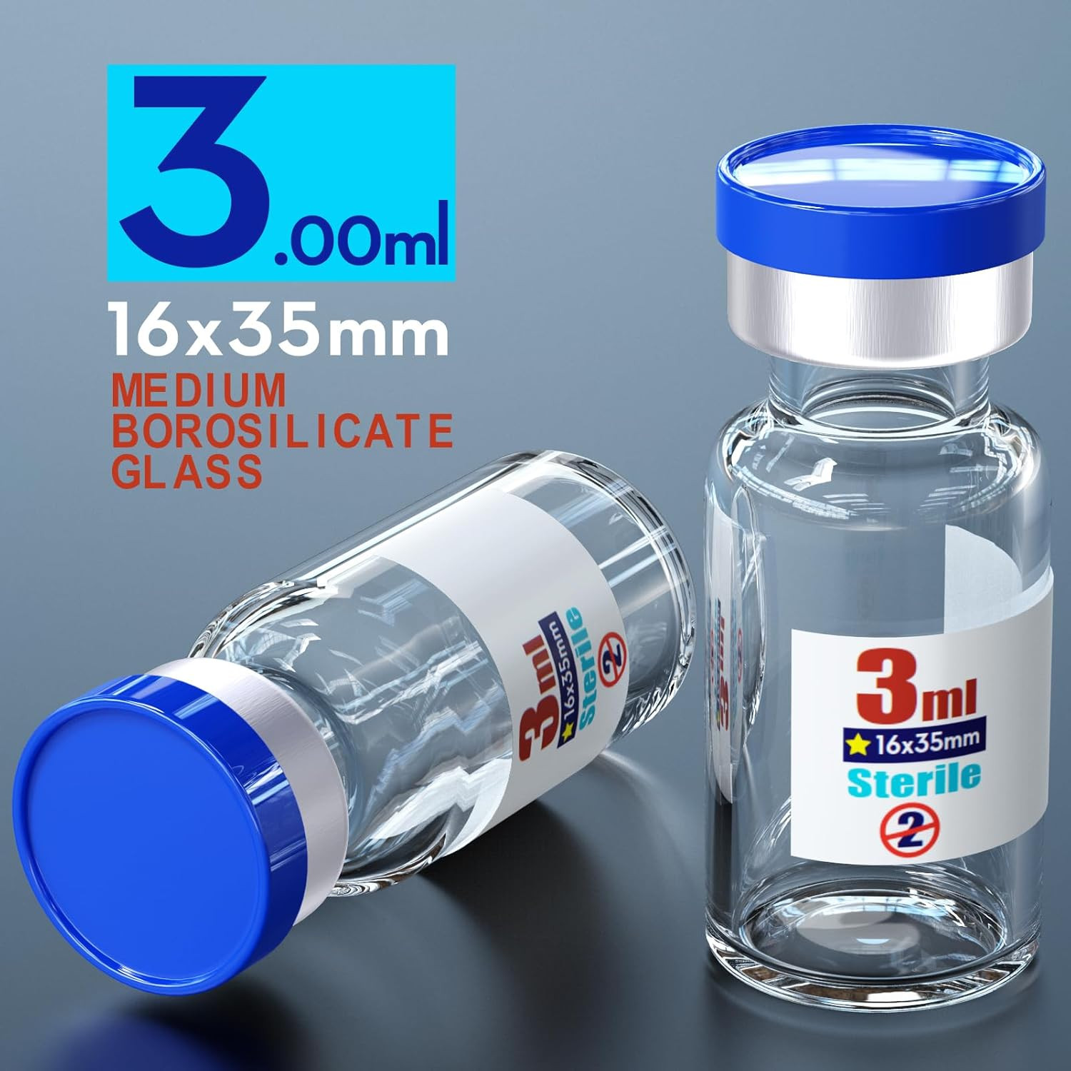 Ks-Tek Sterile Empty Vials with Self Healing Injection Port,With Flip off Alumin