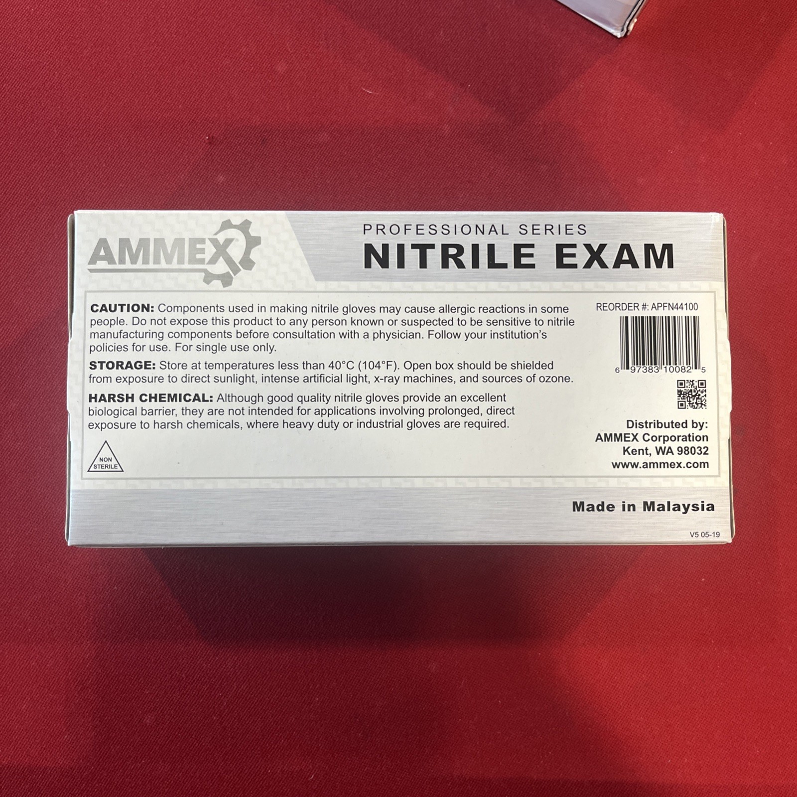 Ammex Blue Nitrile Exam Gloves, Latex & Powder Free, Size Medium (Boxes of 100)