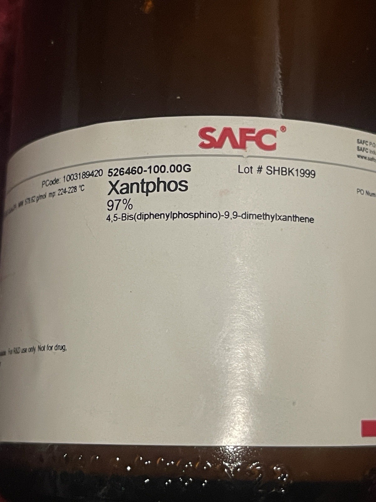 Xantphos, CAS 161265-03-8 100gram