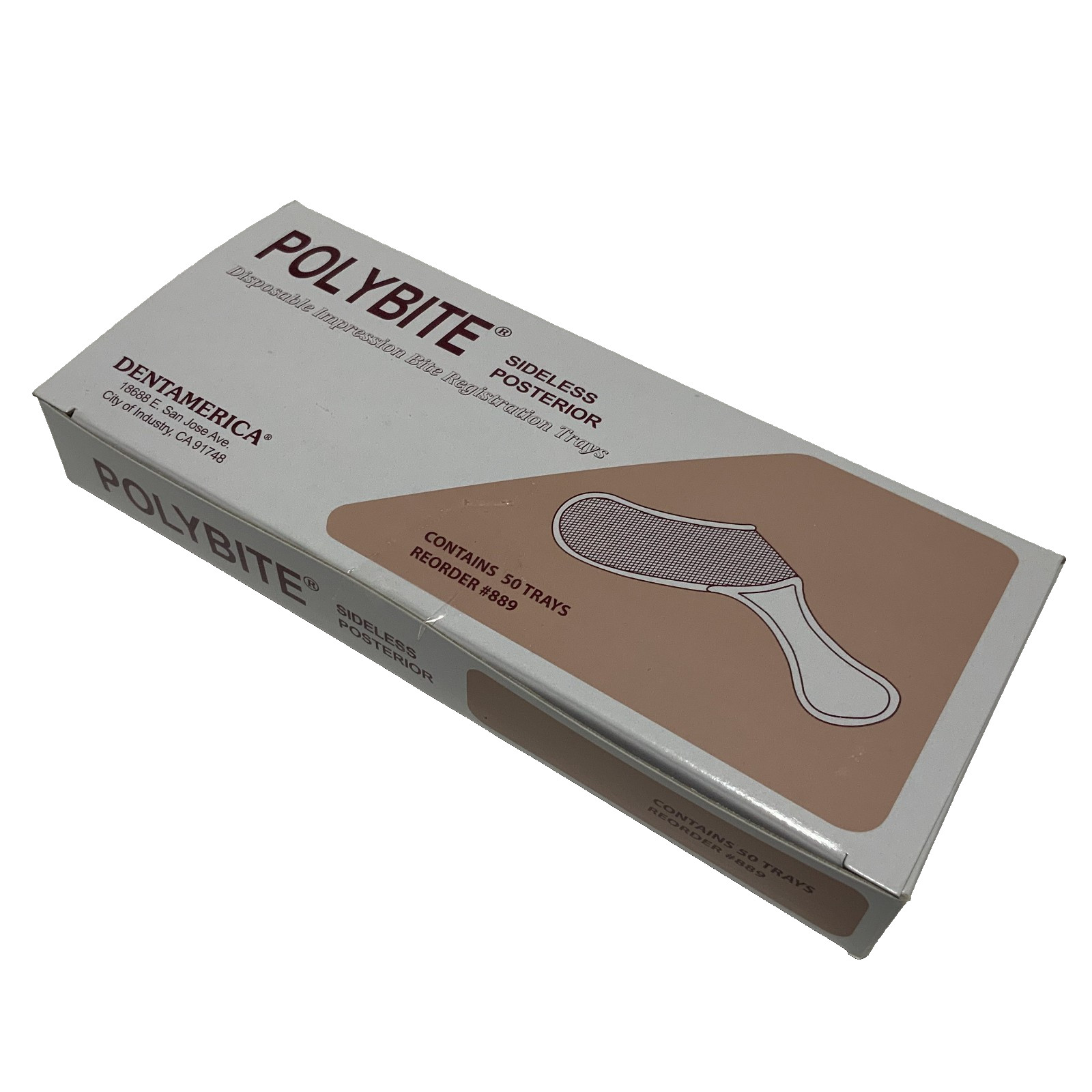 PolyBite Sideless Posterior Disposable Impression Bite Trays (50 qty) REF 889
