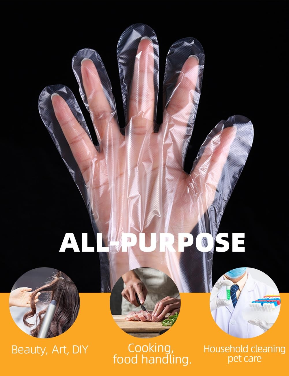 400 Count Disposable Plastic Gloves for Cooking Food Prep Food Service