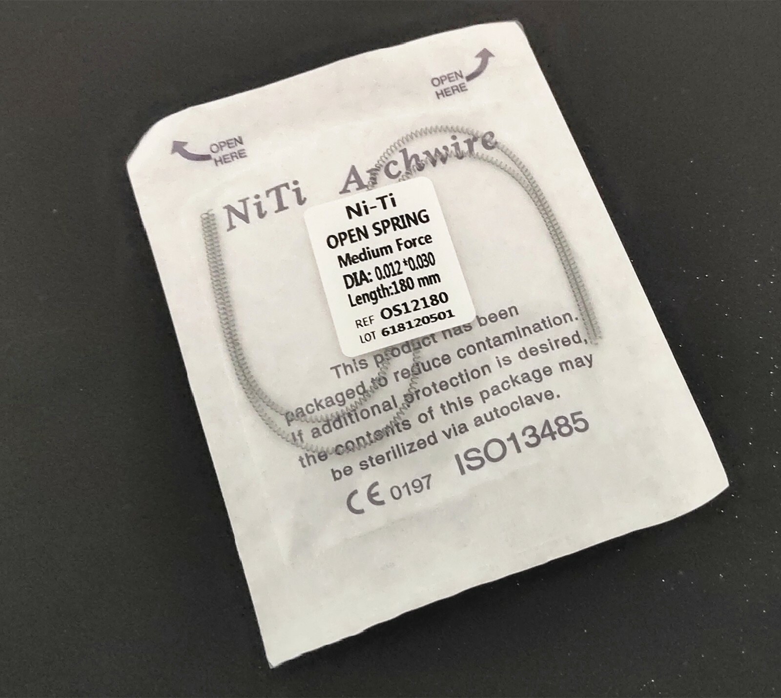 10 Packs 012*180mm Dental Niti Alloy Open Coil Spring Medium Force 2pcs/Pack