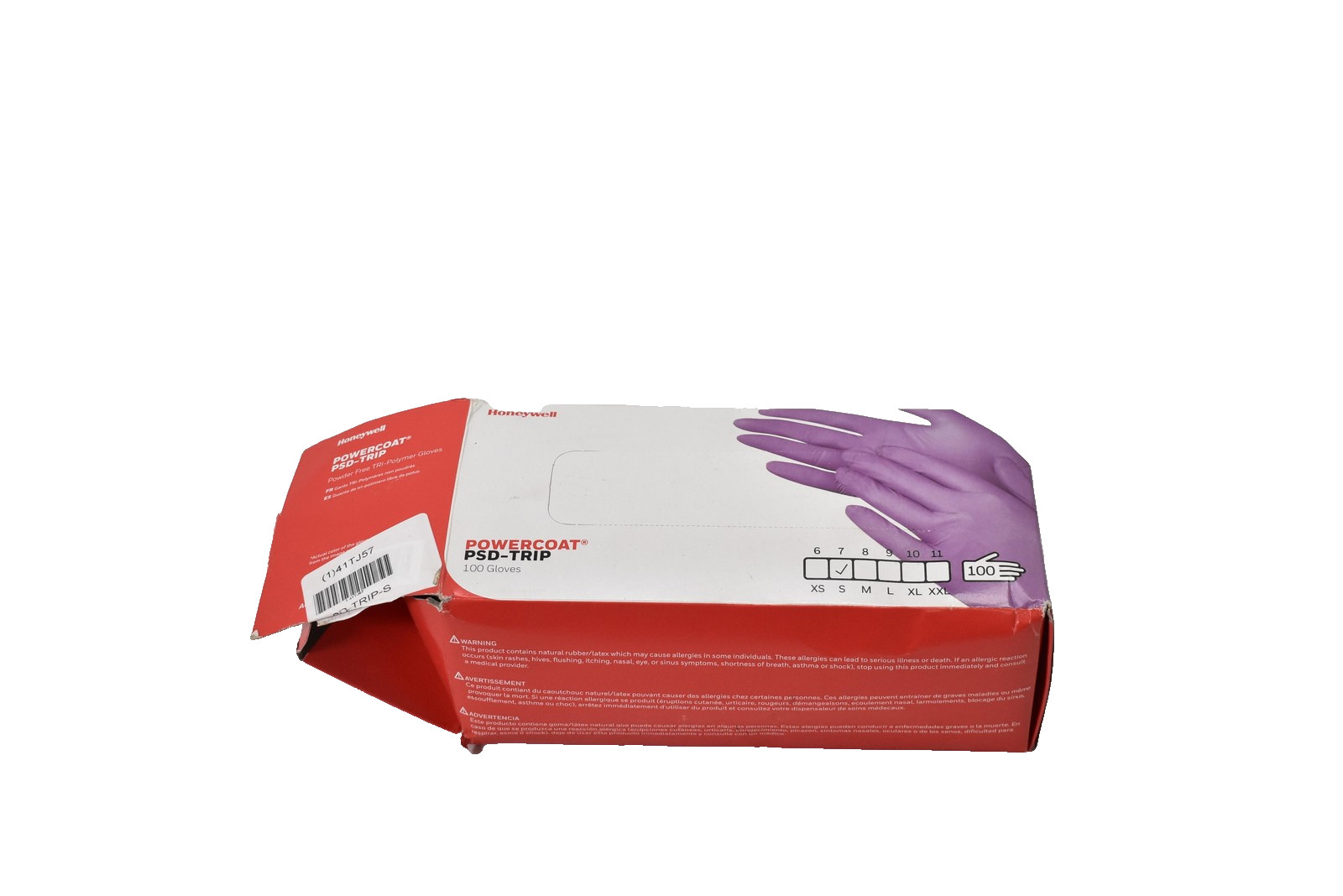 Honeywell PowerCoat PSD-TRIP Disposable Gloves XS Powder-Free 5 Mil Purple 100