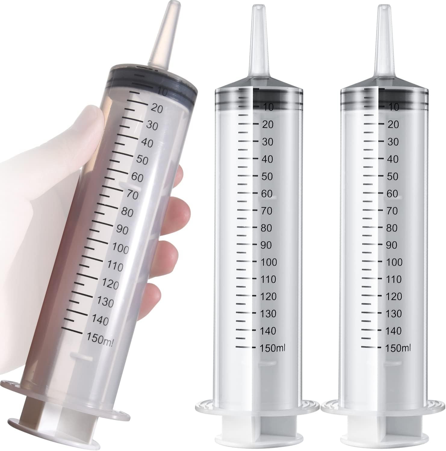 2 Pack 150ml/cc Large Syringe , Individually Sealed Plastic Liquid Syringes…