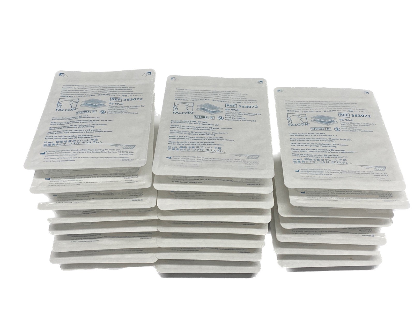 (23) CORNING FALCON 96-Well TC-Treat Culture MicroPlates Clear F-Bttm Lid 353072