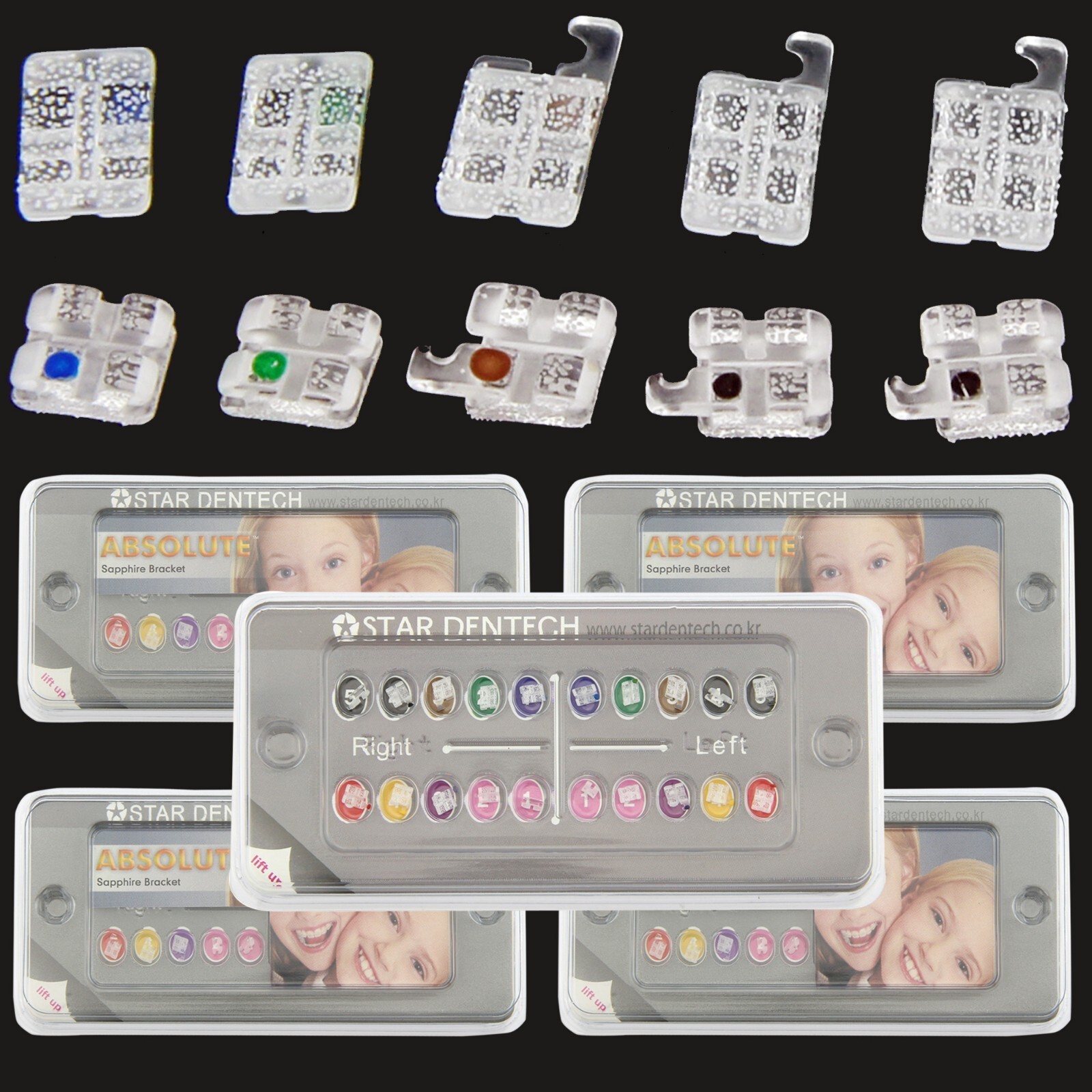 5Kits TAR ABSOLUTE Orthodontic Monocrystalline Sapphire Ceramic Brackets MBT 022