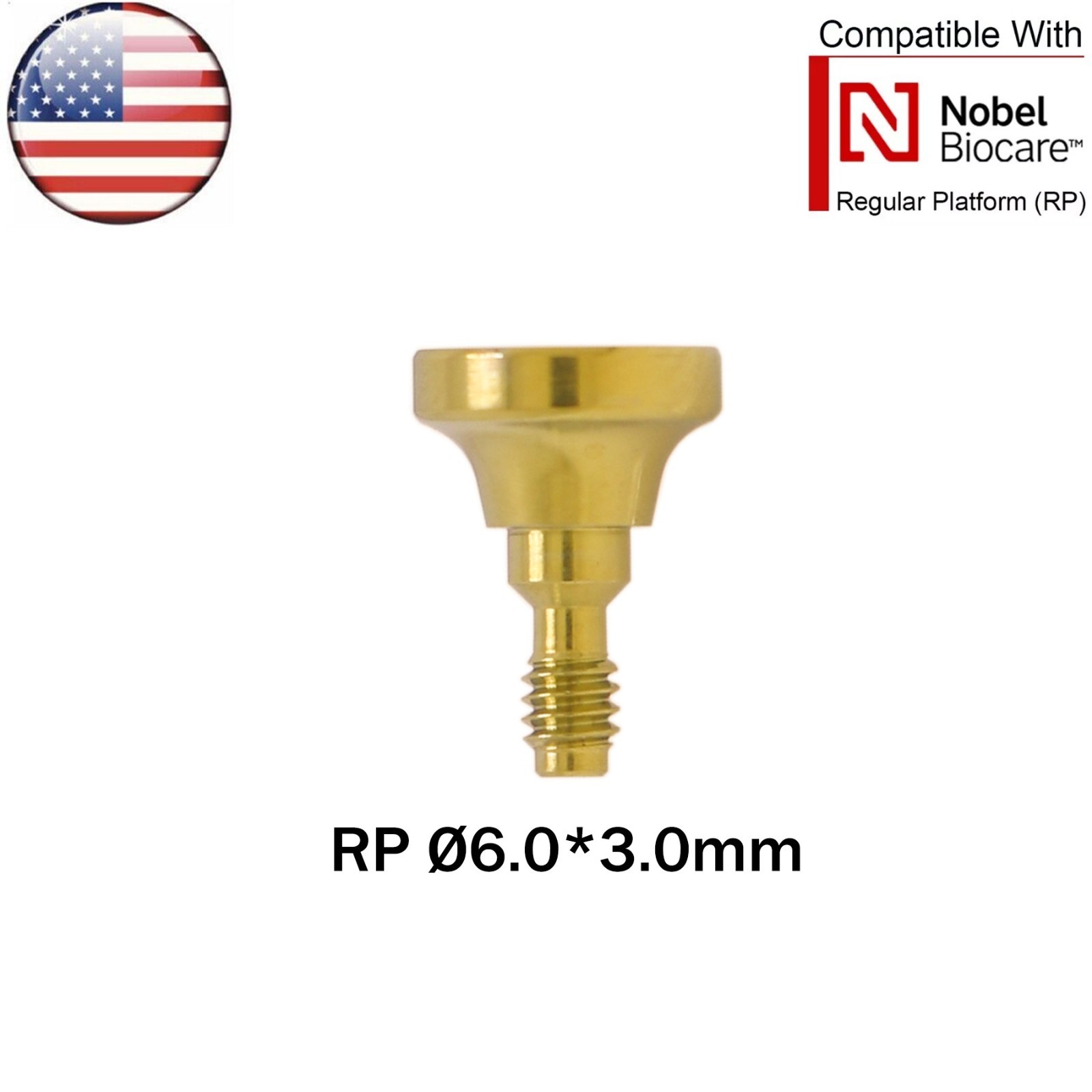 US NOBEL Dental Healing Cap Abutment RP Compatible Biocare Active ∅3.6 ∅5.0 ∅6.0