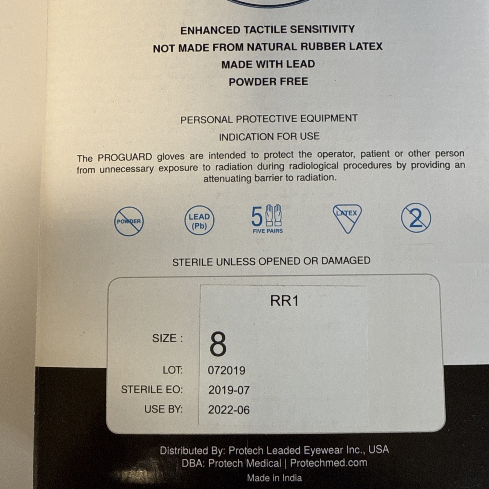 Proguard Radiographic Gloves 5 Pair