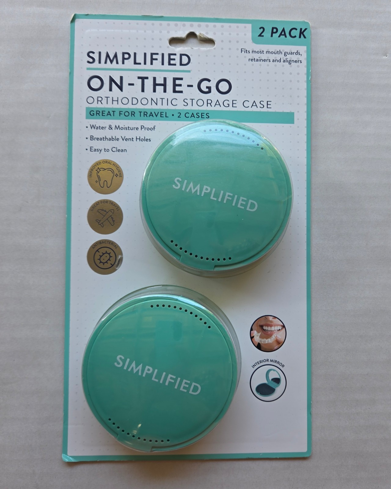 Simplified On-The-Go Orthodontic Storage Case – 2-Pack – Great For Travel