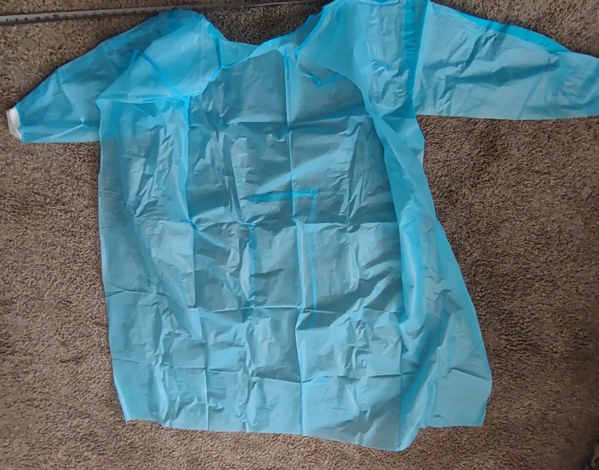 10 pack XX-Large Blue Non-Woven Level 3 Disposable Isolation Gown Knit Cuff