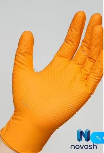Novosh USA NXPOWER – Orange – PF Textured Nitrile Gloves (Sold in Case / 10 Box)