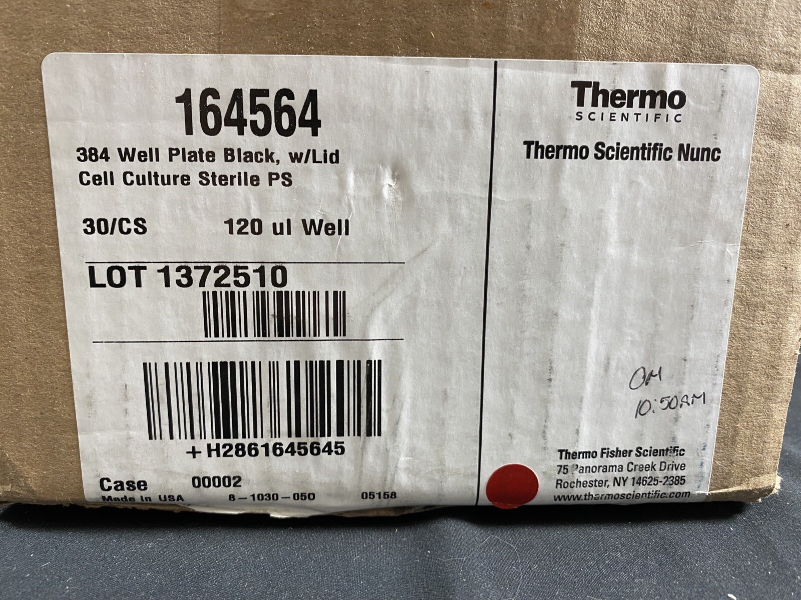 THERMO SCIENTIFIC NUNC 120μL Sterile Black PS TC 384 Well Plate #164564 (30/Cs)