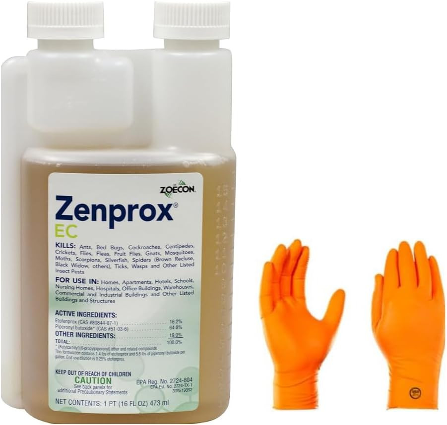 Zenprox EC: Broad Spectrum Insecticide 16Oz | Premium Gloves for Safe Eradicati