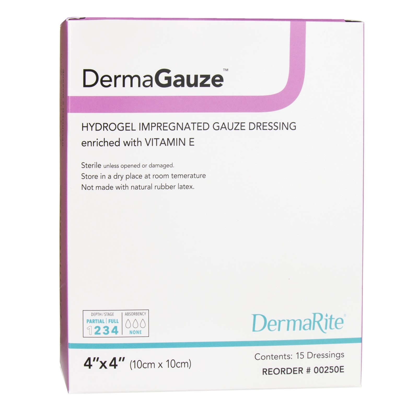 DermaGauze Hydrogel Wound Dressing 4 x 4″ Square Impregnated 15 Ct