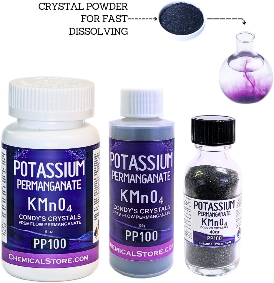 Potassium Permanganate – Condy’S Crystals, (100Gr ~ 3.5Oz) Freeflow, Powder | 9