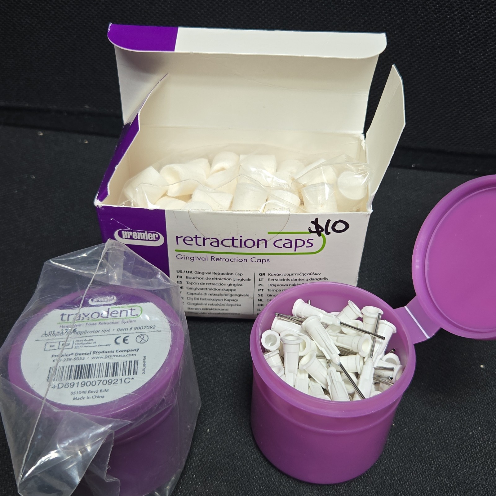Premier Traxodent Paste Retraction System Applicator Tips Retraction Caps A27
