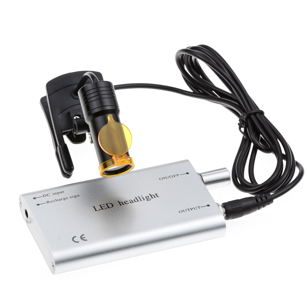 Dental 5W Plastic Clip LED Headlight High Power Lamp+Light Shield DY-007 Silver