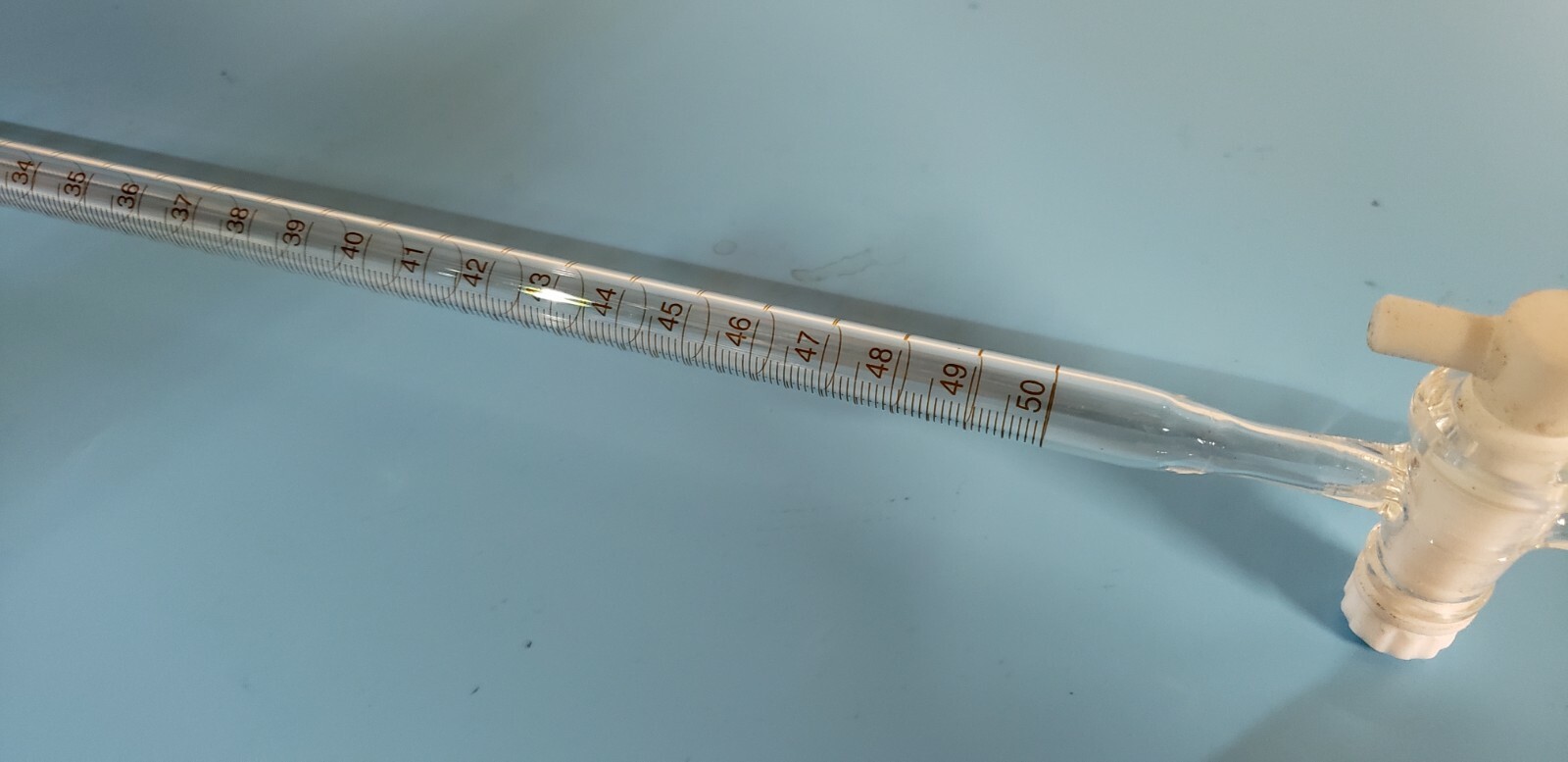 Lab 50mL Borosilicate Glass Burette with PTFE Stopcock grade A new