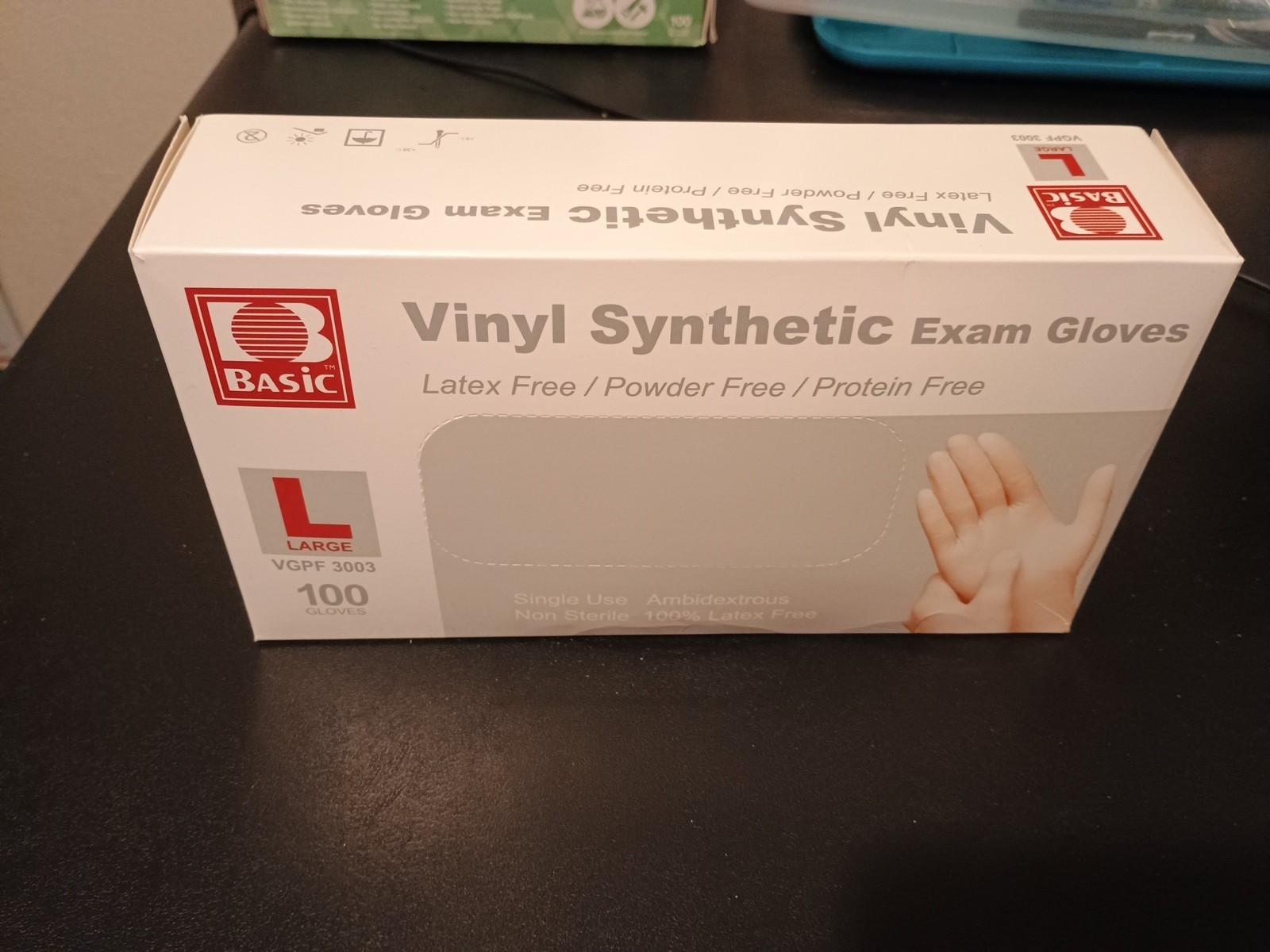 2X Basic Vinyl Exam Gloves 200 Pcs Large Latex Free Powder Free Clear VGPF 3003