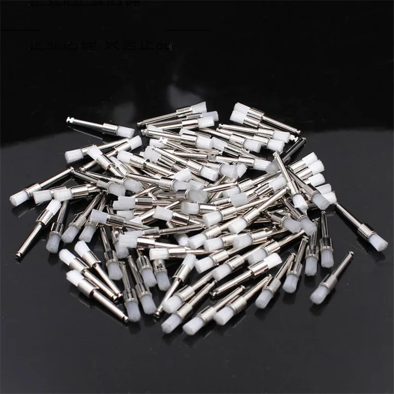 100Pcs/Box Dentistry Polishing Brush Nylon Flat Head Latch Teeth Polish Prophy B