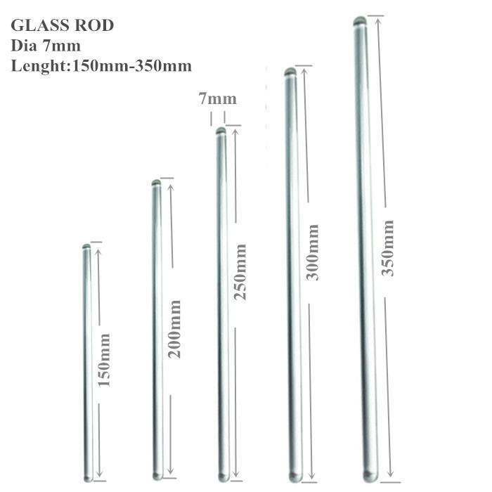 10Pcs Glass Stirring Rods Stir Stick Both Ends Round 13.8″,12″,10″,8″,6″ Long