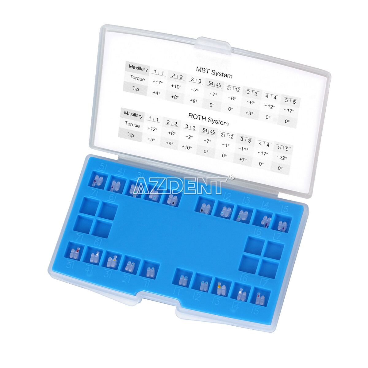 Dental Ortho Self-ligating ceramic Bracket Brace Roth/MBT 0.018/.022 Hooks 3-4-5
