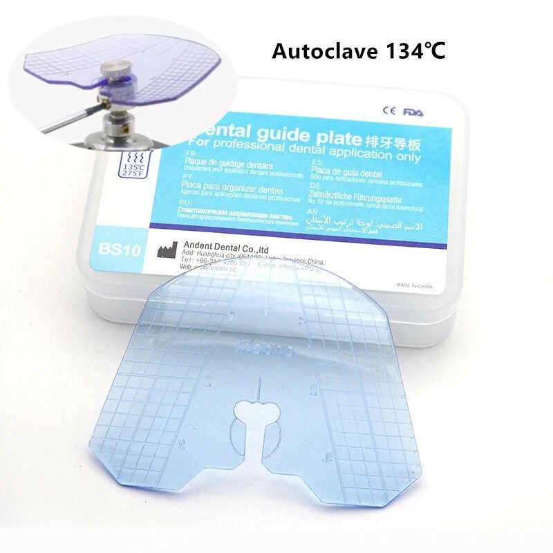 5 Pcs Dental False Teeth Arrangement Guide Template Plate Transparent Blue Color