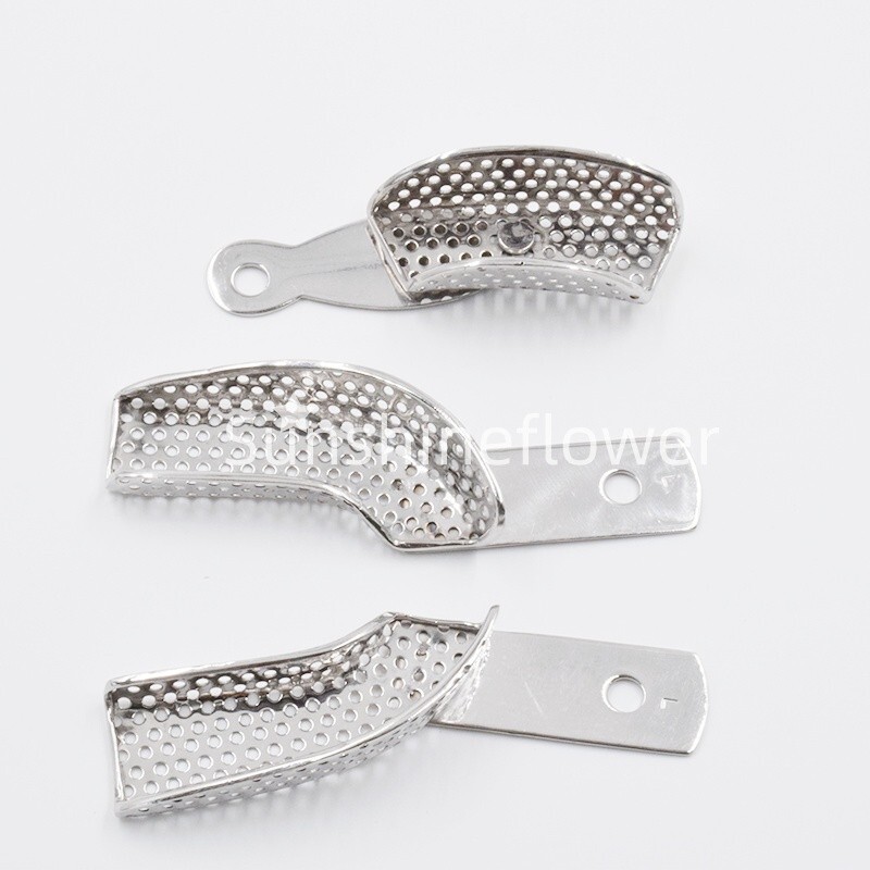 3 Pcs/Set Dental Stainless Steel Partial Perforated Impression Tray Autoclavable
