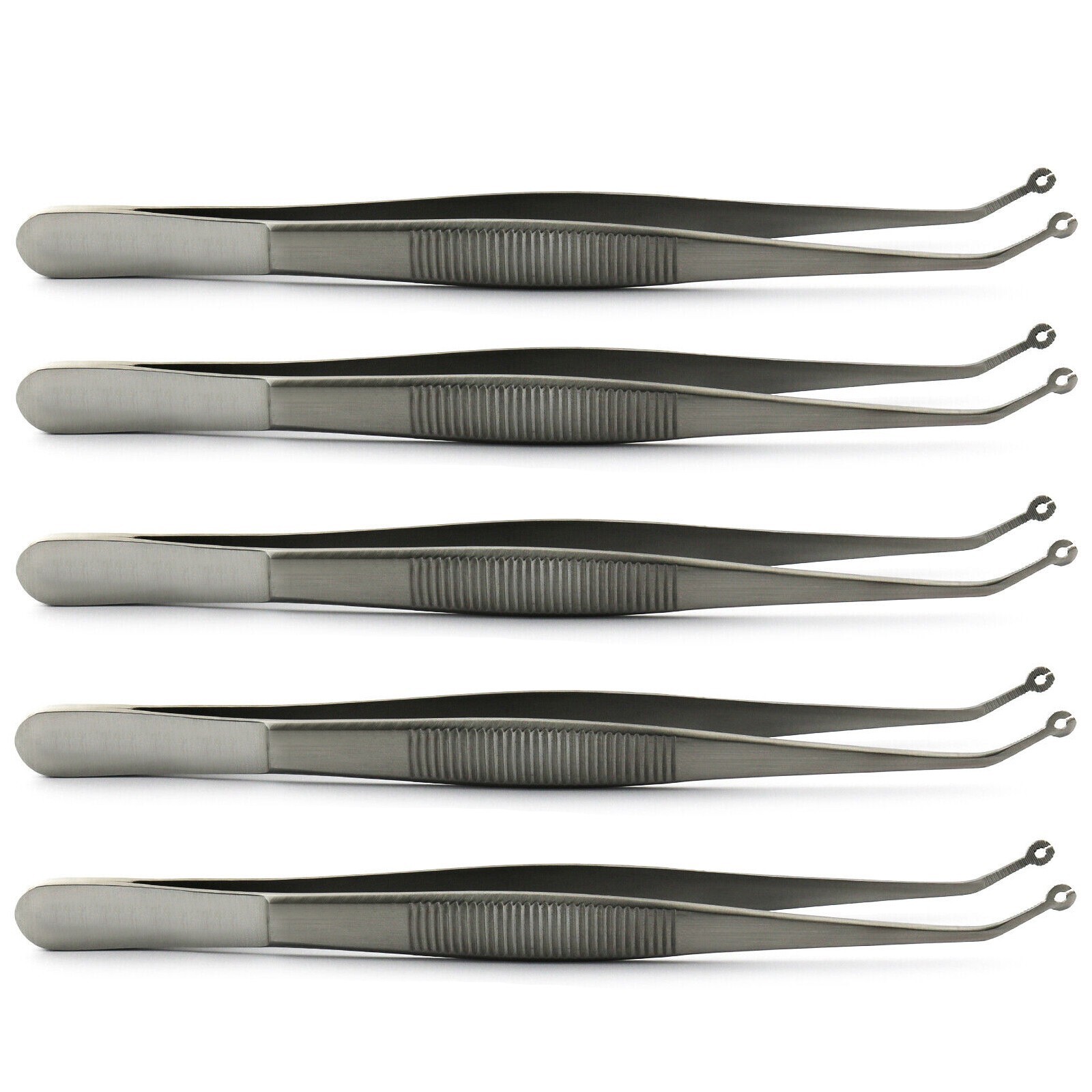 5 Pieces Surgical Corn Suture Tweezers Angled 6» Dental Suturing Soft Tissue CE