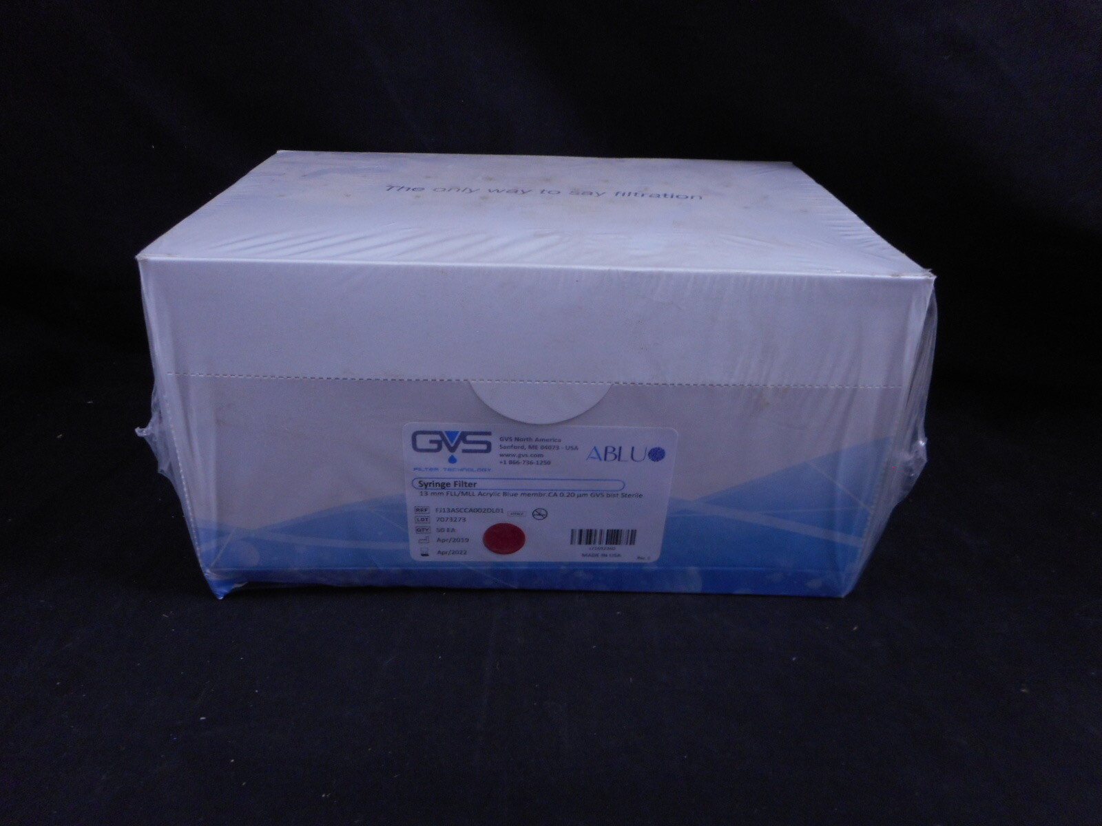GVS 13mm Syringe Filter MLL Acrylic Blue Member 0.20 um Sterile 50/Pack