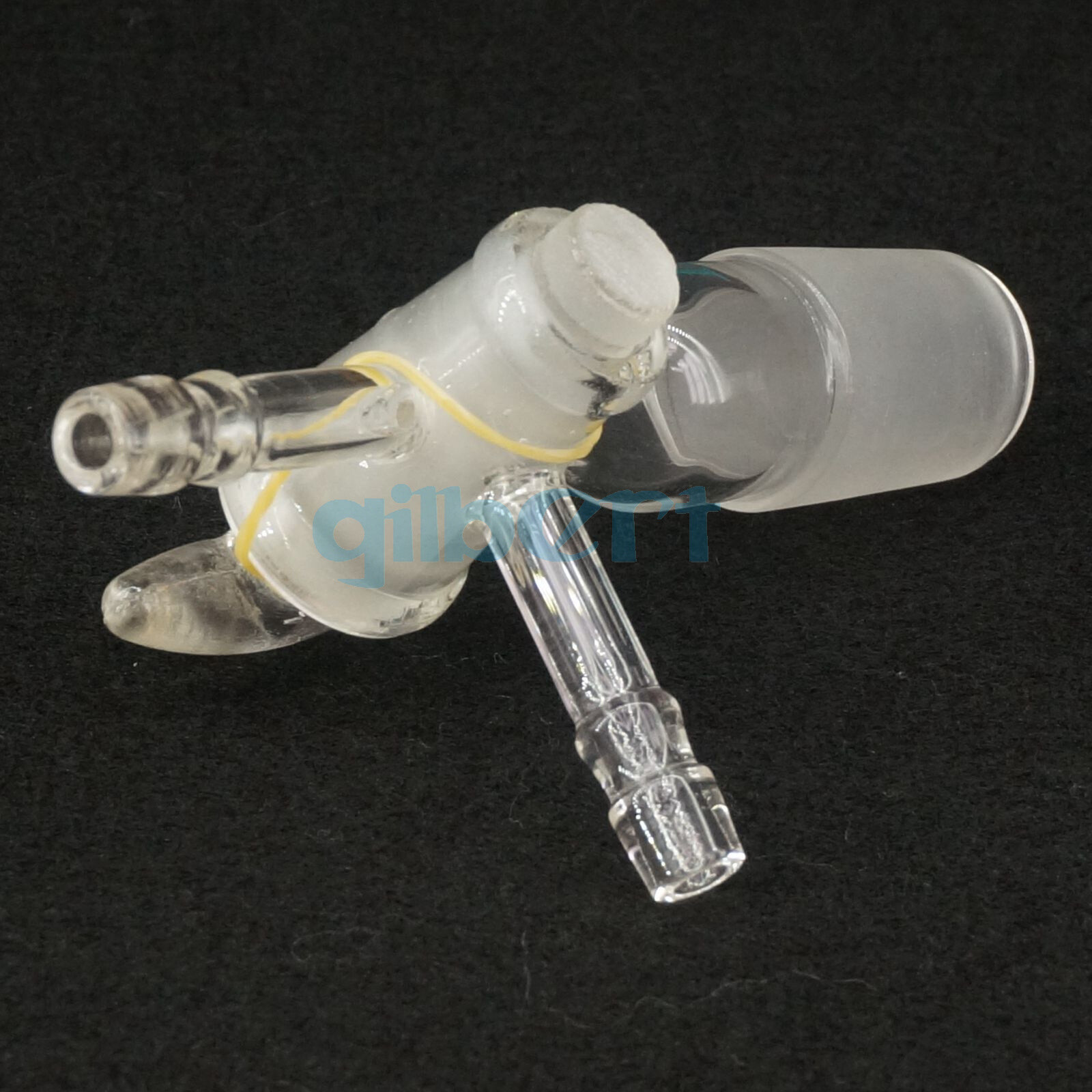 24/29 Joint Borosilicate Glass Tee Type 3-Ways 8mm Barbed Adapter Stopcock Lab