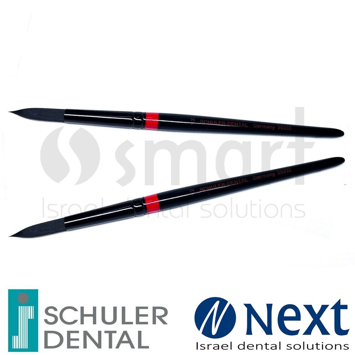 Lot x 2 Schuler Dental Lab ceramic brush premium Synthetic hair black Germany 12