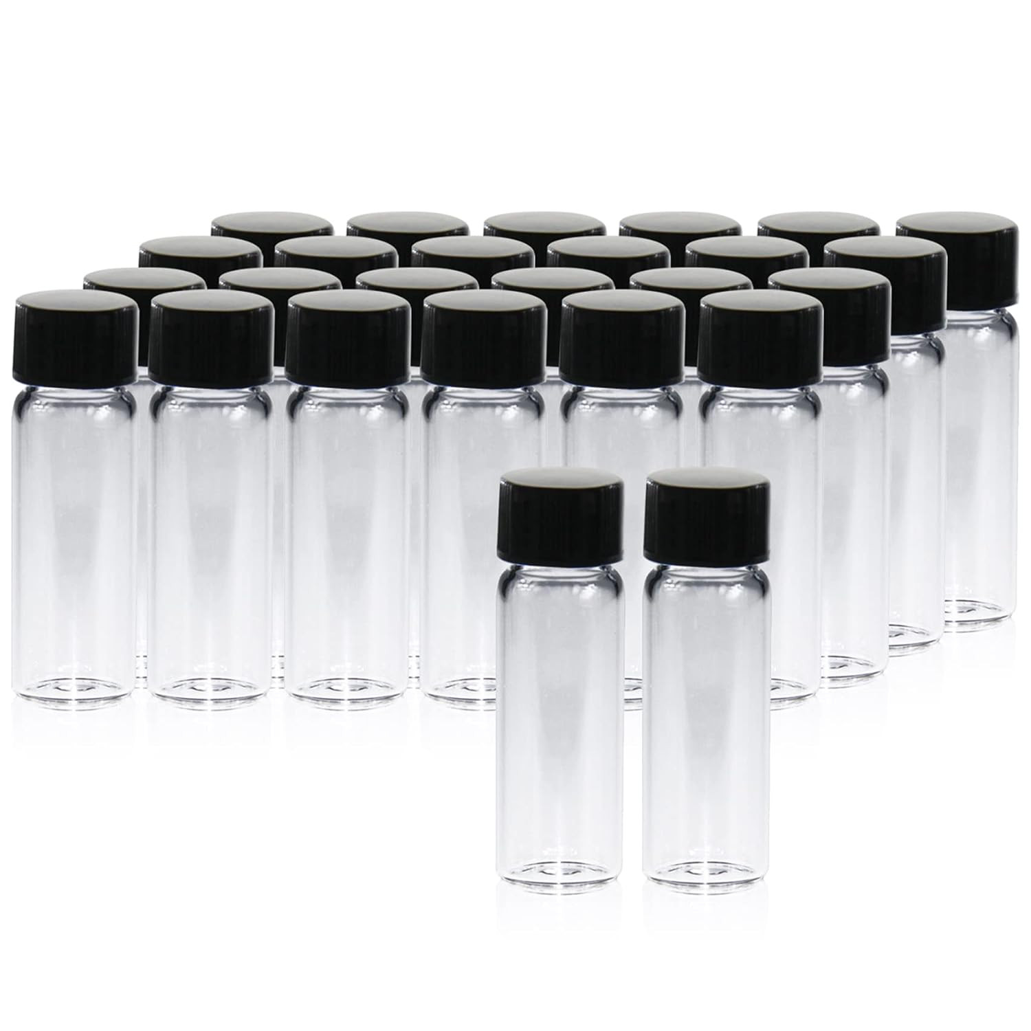 Borosilicate Glass Vials with Caps, 4ml, 20 PCS | Leak-proof tiny jars,Sample st