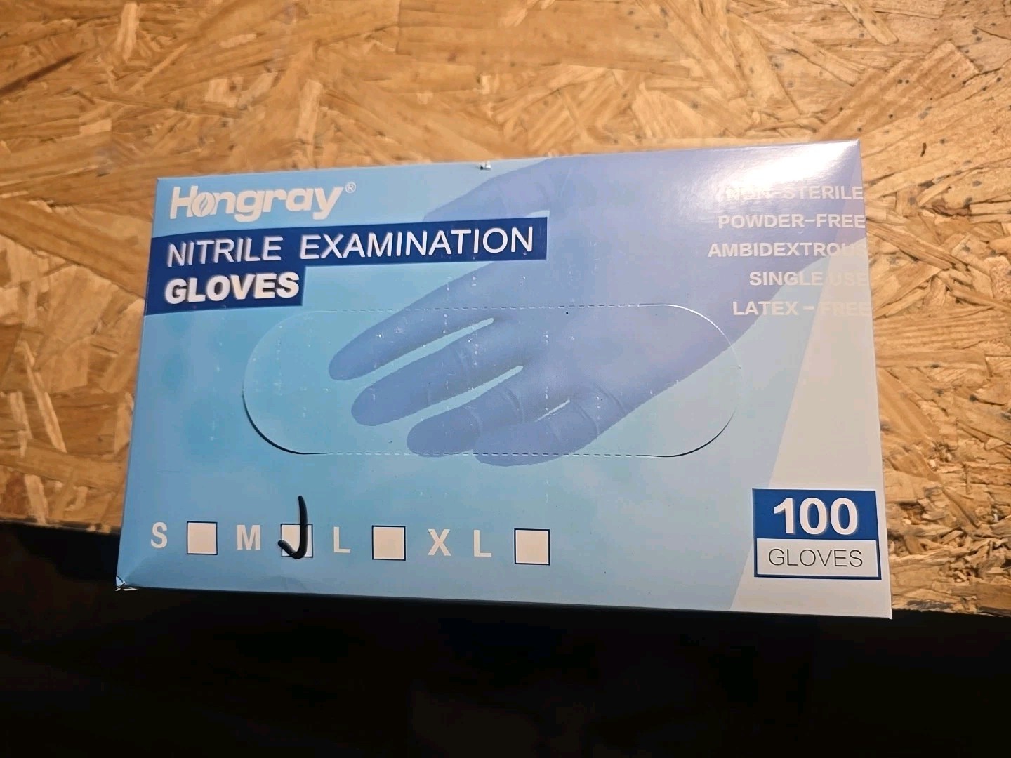 (QTY 1000) Hongray Disposable Nitrile Examination Gloves Size Large