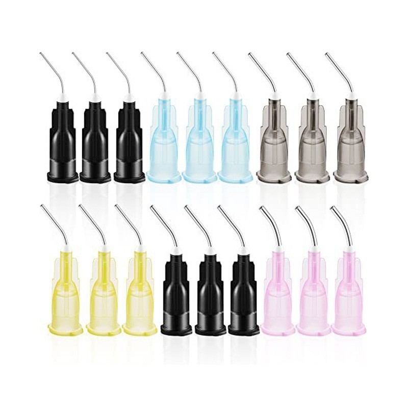 500Pcs Dental Pre Bent Needle Tips for Etch Gel Composite Resin Acid Syringe Tip