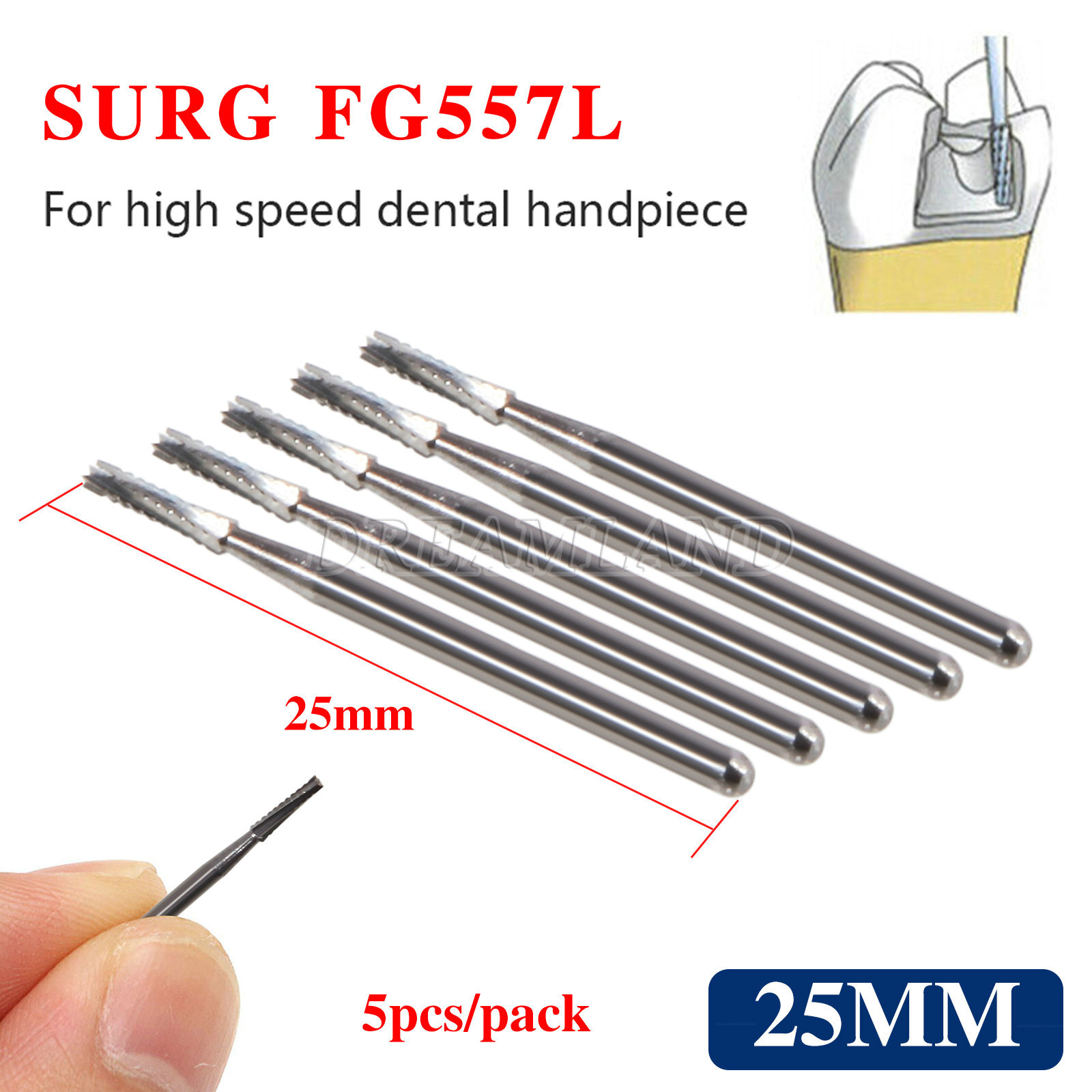 Dental Burs Surgical FG SURG 557L Long Shank Carbide High Speed Drills FGOS