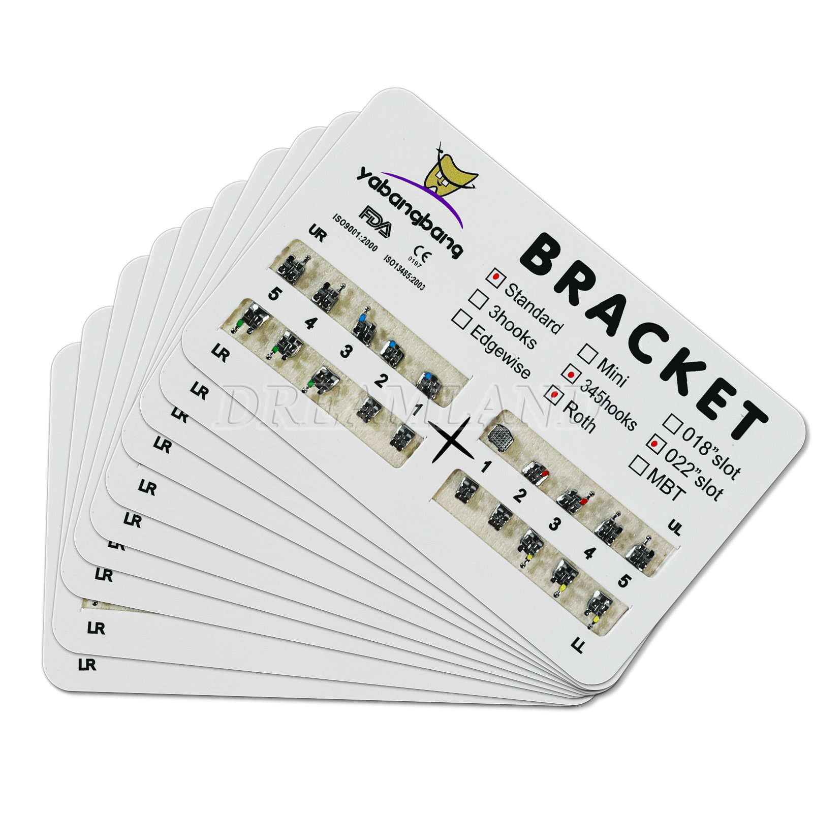 Dental Orthodontic Brackets Braces Standard Roth .022 Hooks 3-4-5 FDA CE