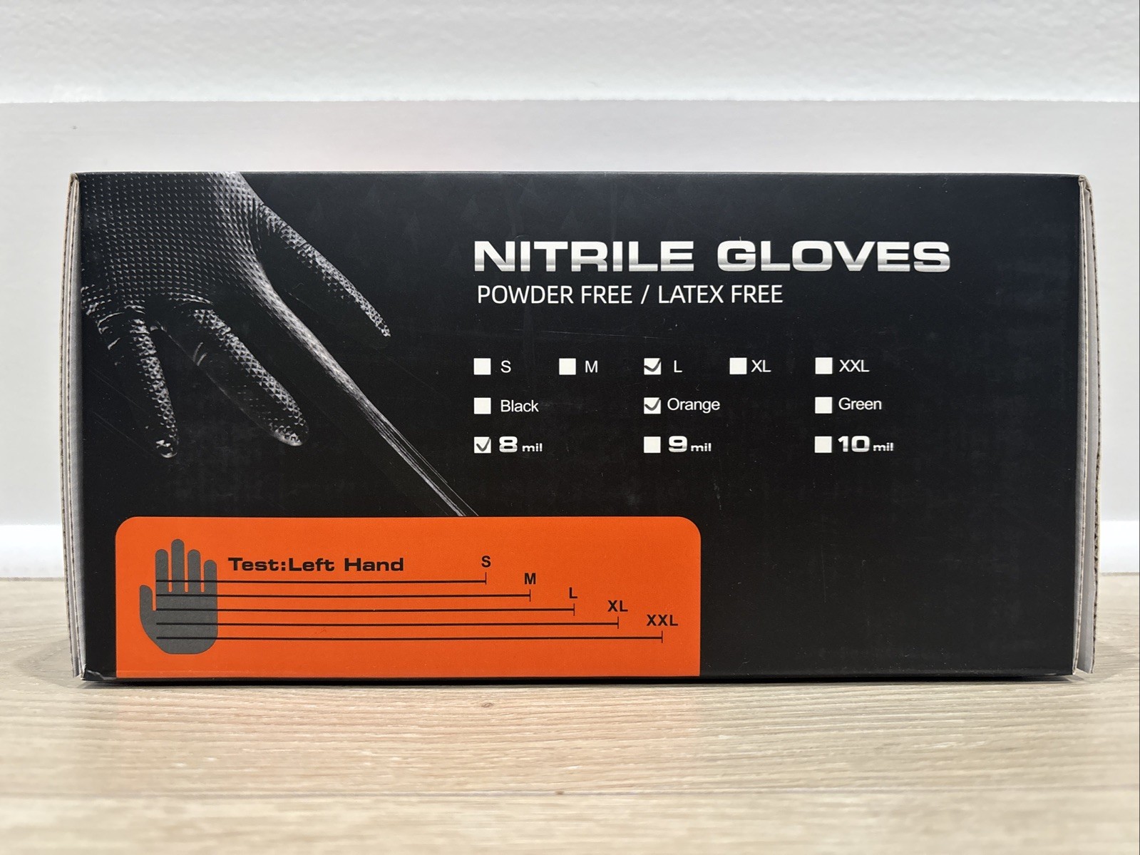 Heavy Duty 8 Mil Nitrile Work Gloves Powder Free Latex Free Diamond Texture