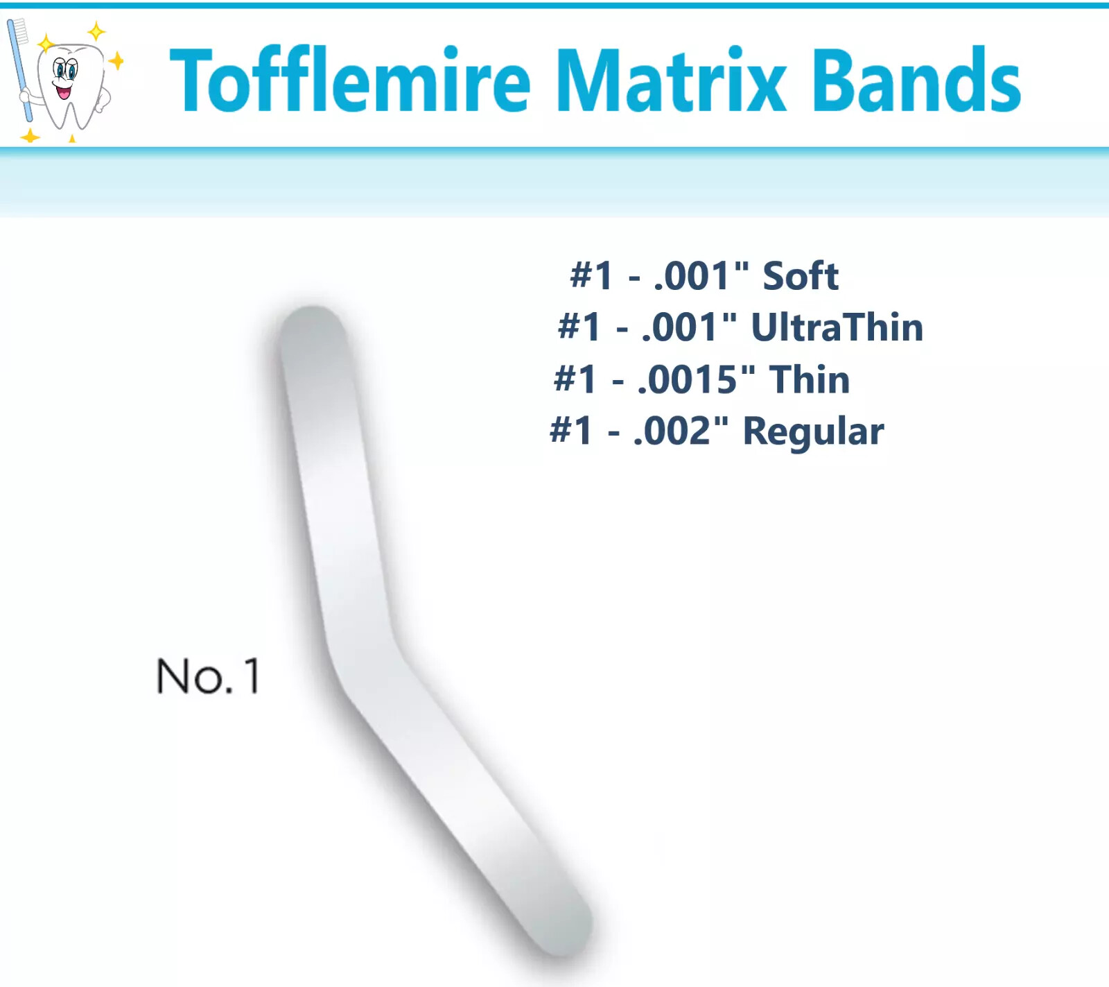 144Pcs Dental Universal Tofflemire Matrix Bands #1, #2, #3, #13 Stainless Steel
